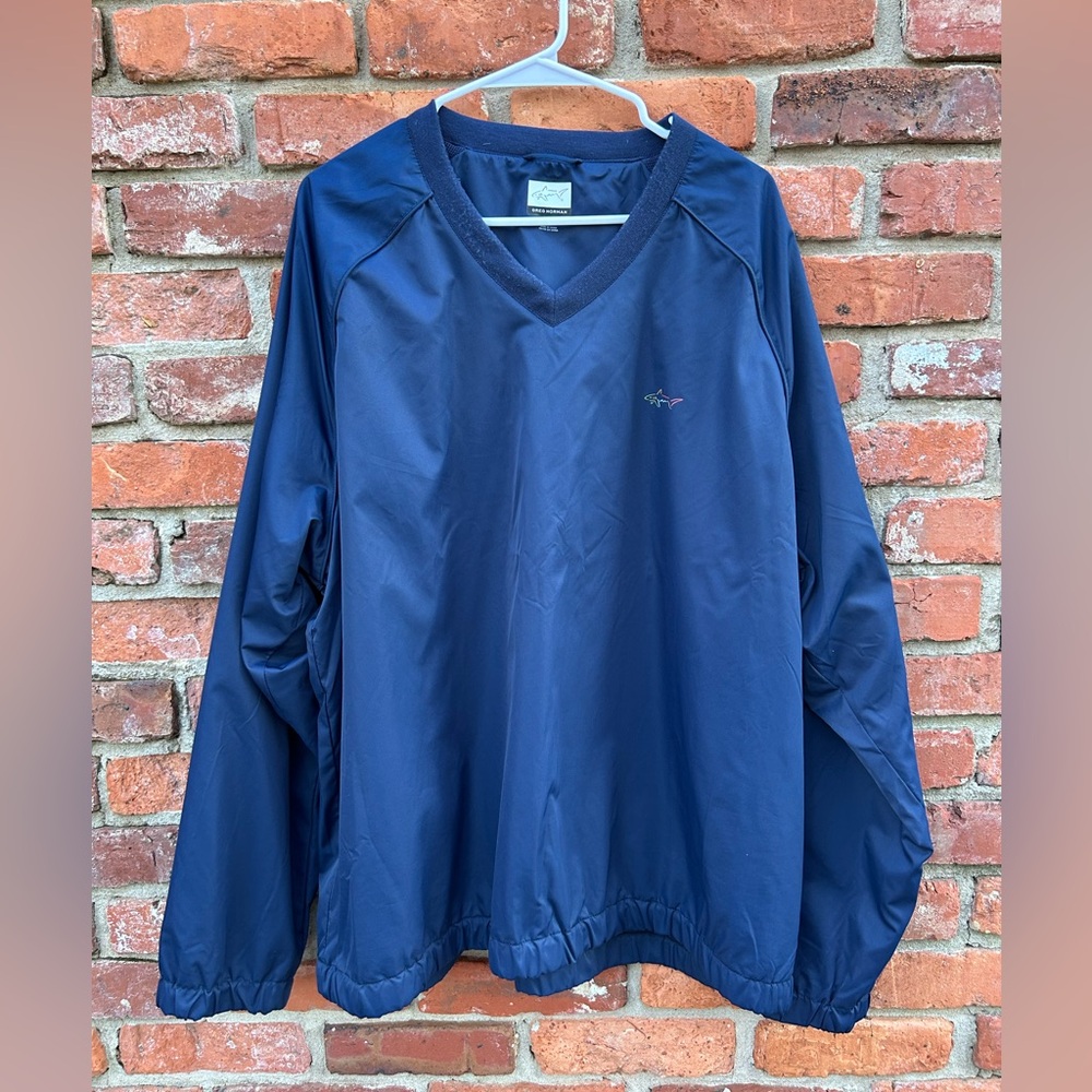 Greg Norman Everest Navy Blue Windbreaker Pullover Mesh Lined XXL V-Neck